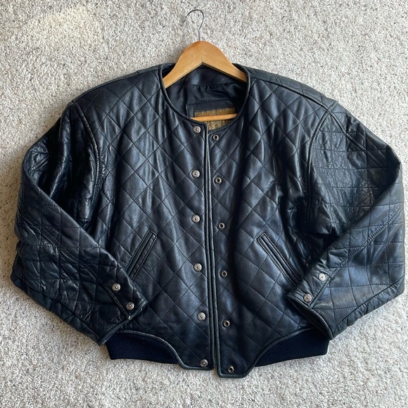 QUILTED LEATHER BOMBER JACKET - Picture 2 of 14